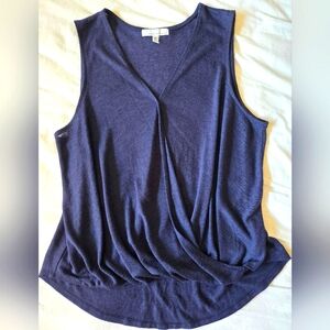 Women's Sleeveless Navy Wrap Style Top Size XXL